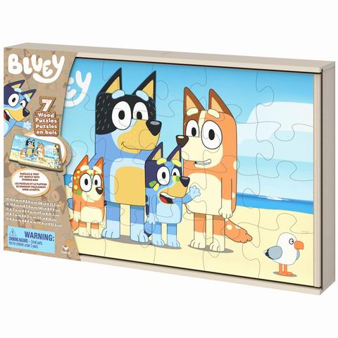  Bluey 卡通迪士尼木制拼图7件 9.97加元