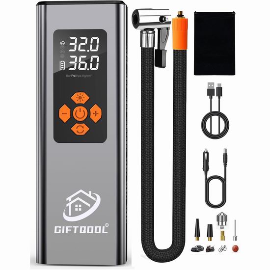  历史新低！GIFTQOOL 150PSI 无绳电动充气泵4折 39.99加元包邮！