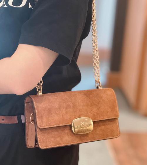  Coach 奥莱 Eliza 颜色绝美 麂皮翻盖链条包 179加元（原价 490加元）