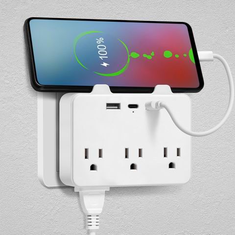  史低价！Nanxson  电涌保护器 9合1 USB 壁式插座  15.99加元（原价 19.99加元）