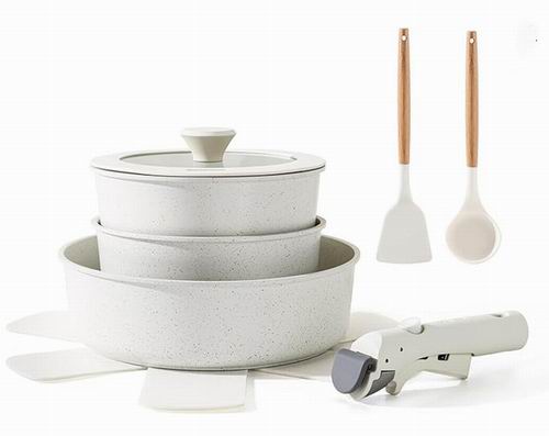  Sensarte 花岗岩不粘涂层锅具9件套 79.9加元（原价 109.99加元）