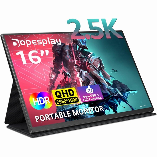  历史新低！Dopesplay DR1602 16英寸 2.5K超高清 便携式显示器6.7折 139.99加元包邮！