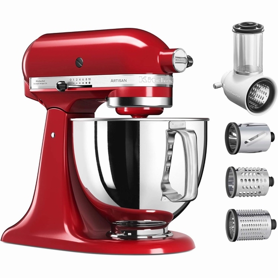  KitchenAid 厨宝 KSM150FBER Artisan 名厨系列5夸脱多功能厨师机+切菜附件套装7.3折 399.99加元包邮！