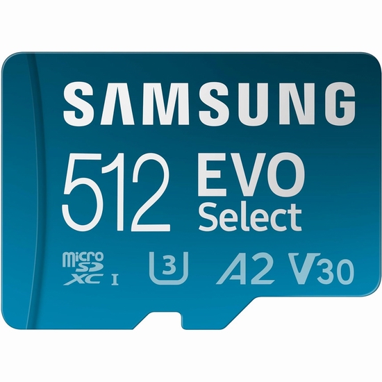  历史新低！Samsung 三星 EVO Select 512GB microSDXC 闪存卡5.7折 42.74加元包邮！