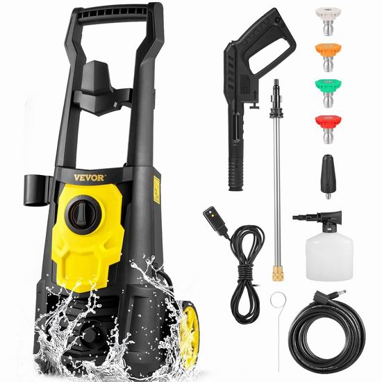  历史新低！VEVOR 2000 PSI1.76 GPM 电动高压清洗机5.9折 99.99加元包邮！