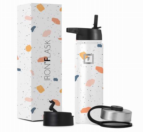  IRON °FLASK 防漏不锈钢运动保温杯  带3个吸管盖 22.99加元（原价 34.99加元）！多色可选