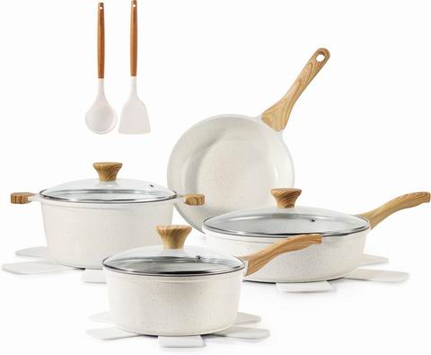  史低价！SENSARTE 不粘陶瓷炊具13件套 109.99加元（原价 149.99加元）