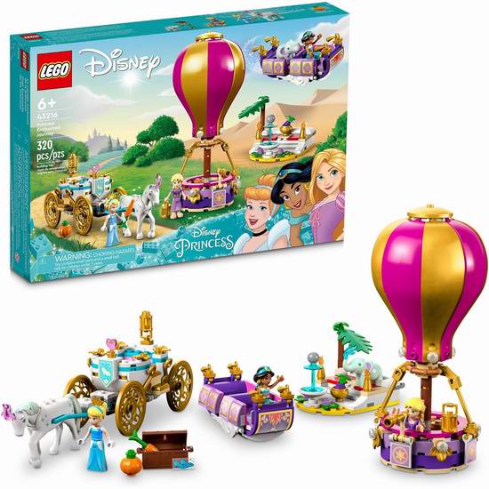 历史新低！LEGO 乐高 43216 三合一 迪士尼公主的神奇之旅（320pcs）4.7折 39.97加元包邮！