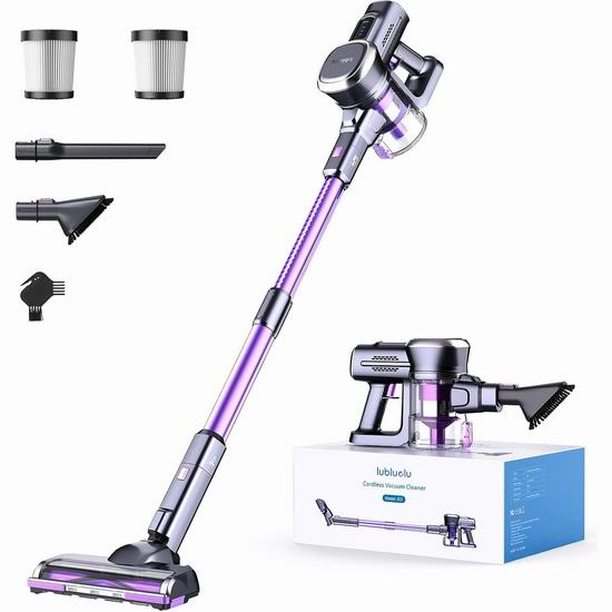  折扣升级！历史新低！Lubluelu 25000Pa 235W 强力无绳吸尘器4.7折 94.99加元包邮！