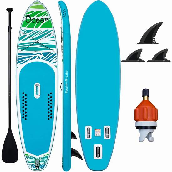  白菜价！FunWater 军用级超轻PVC 10.6英尺 SUP充气站立式桨板3.6折 109.99加元包邮！5色可选！