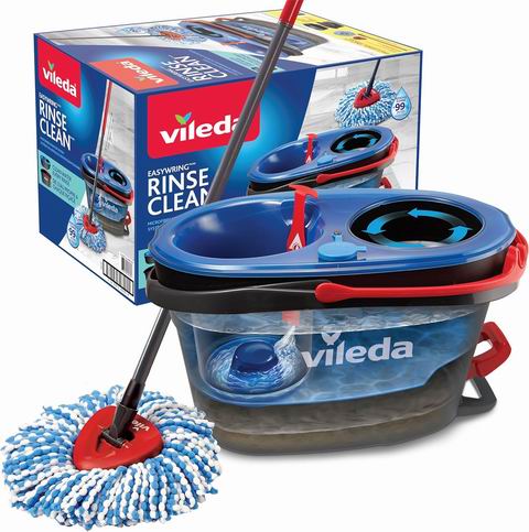  Vileda EasyWring RinseClean 旋转拖把+清水/污水双室水桶6.9折 44.97加元包邮！