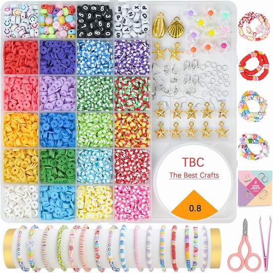  历史新低！TBC Best Crafts 4000+ 粘土珠子 DIY手链套装5折 6.49加元！