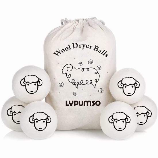  历史新低！Lypumso 烘衣省电神器 新西兰纯天然羊毛球6件套4折 11.99加元！3色可选！