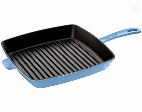  Staub  冰蓝色  26厘米方形铸铁美式煎烤盘 129.99加元（原价 219.99加元）