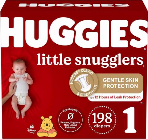  Huggies一次性婴儿纸尿裤1码 34.38加元（原价 54.99加元）