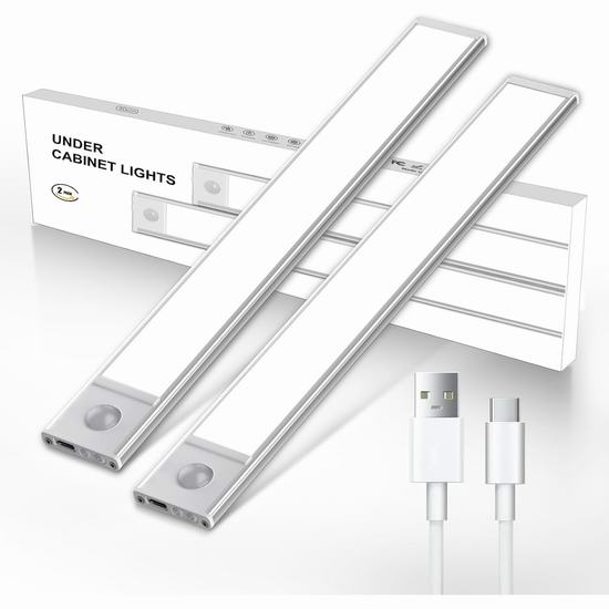  JIRBEEY 54 LED 12英寸 可调光 运动感应 照明灯条2件套4折 19.99加元包邮！