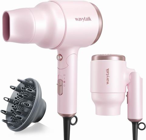  Wavytalk 1600W 折叠吹风机  带扩散器  33.99加元（原价 49.99加元）！3色可选