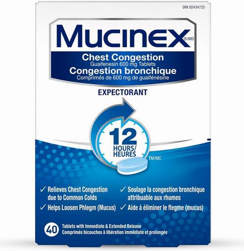  Mucinex  祛痰止咳药40片 19.32加元（原价 26.97加元）
