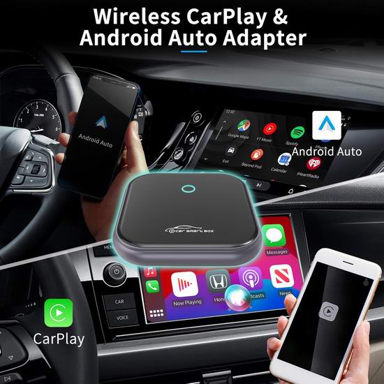  白菜价！历史新低！FFQQI 二合一 车载CarPlay Android 有线转无线适配器2.5折 29.99加元！