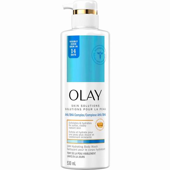  历史新低！Olay 玉兰油 补水去角质 护肤沐浴露（530毫升）6折 9加元！