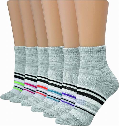  Hanes 女式透气休闲袜 6双 8.96加元（原价 15.31加元）