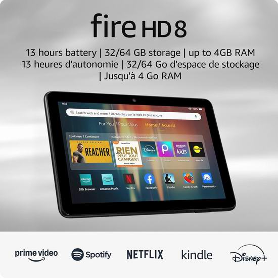  Amazon Fire HD 8英寸平板电脑7.5折 89.99加元包邮！
