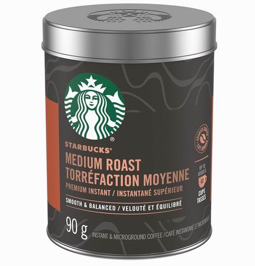  Starbucks 优质中度烘焙速溶咖啡90克 11.39加元