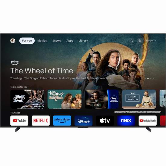  历史最低价！TCL 98Q651G-CA 50英寸 Q65 QLED 4K UHD 智能电视 399.99加元包邮！