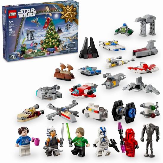  历史新低！LEGO 乐高 75395 星球大战 2024 圣诞降临节日历（368pcs）5.8折 34.95加元！