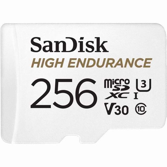  SanDisk 闪迪 256GB 高耐用 microSDXC 存储卡6.2折 25加元！