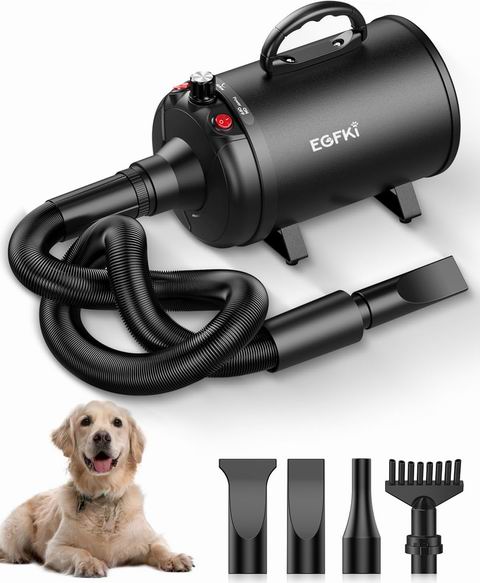  黑五史低！EGFKI  5.2HP/3800W 狗狗美容高速吹风机 带 4个喷嘴 105.99加元（原价 399.99加元）