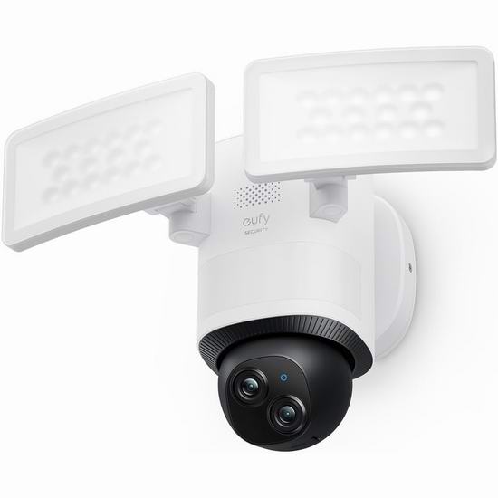  历史新低！eufy E340 带泛光灯 360°旋转 室外安防摄像头6.7折 199.98加元包邮！