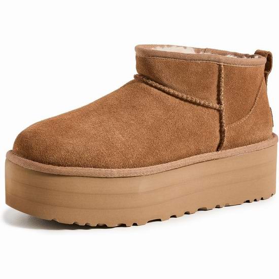  历史新低！UGG Classic Ultra Mini 女式厚底雪地靴（7码）5.9折 114.75加元包邮！