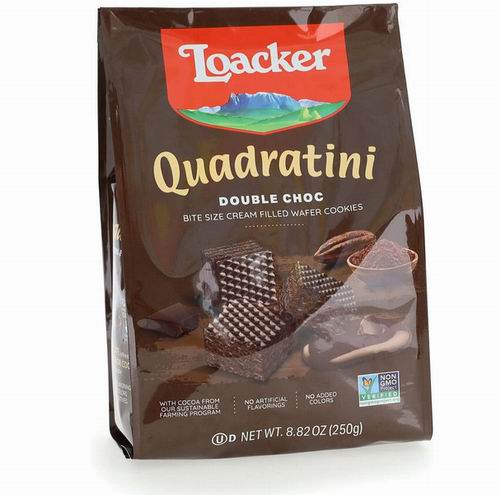  Loacker Quadratini 黑巧克力威化饼干250克 3.13加元（原价 4.99加元）