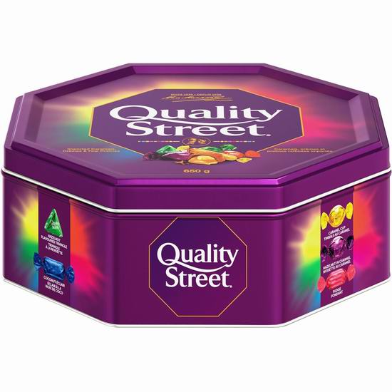  Nestle Quality Street 花街 巧克力什锦礼盒（650克）5.3折 14.97加元！免税！