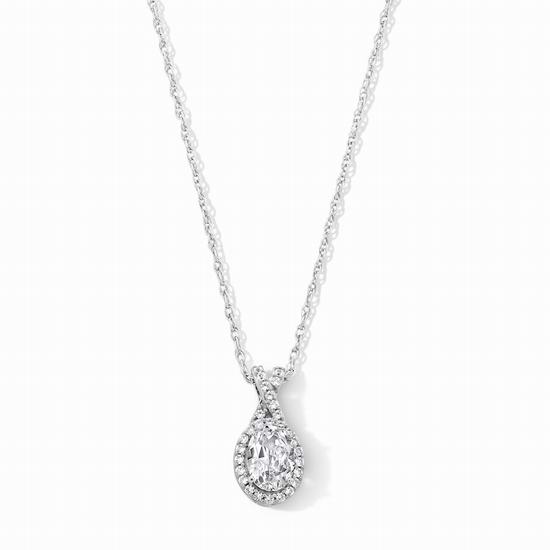  白菜价！Peoples Jewellers 纯银无色蓝宝石项链3折 29.99加元！