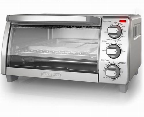  史低价！BLACK+DECKER 不锈钢自然对流烤箱4片 49.99加元（原价 69.99加元）