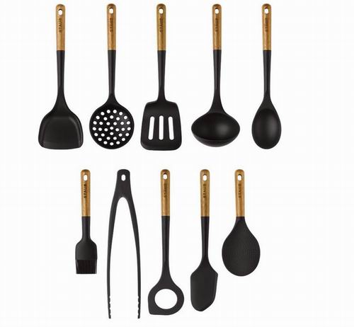  史低价！厨房必备工具！STAUB 40503-120 黑色哑光餐具10件套 119.99加元（原价 174.99加元）