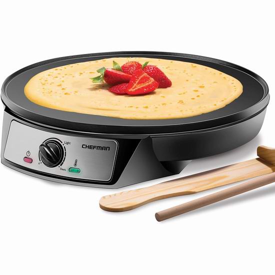  历史新低！Chefman 12英寸多用途电煎饼机4.6折 27.99加元！烙饼、烤肉神器！