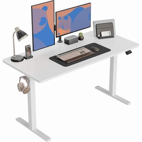  CubiCubi 55英寸加大 站坐两用 防碰撞 电动升降桌3.9折 149.99加元包邮！