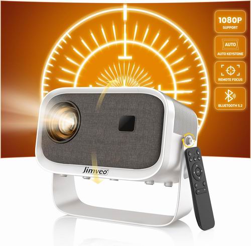  史低价！Jimveo 迷你投影仪  带360°旋转支架 129.99加元（原价 249.99加元）