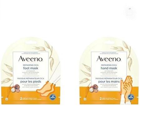  追剧必备！Aveeno 艾维诺燕麦保湿手膜脚膜4件套 9.74加元（原价 12.98加元）
