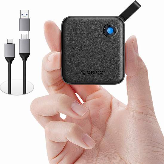  历史新低！ORICO 512GB 超便携SSD固态硬盘5.5折 49.49加元包邮！可接手机、配备二合一USB数据线！