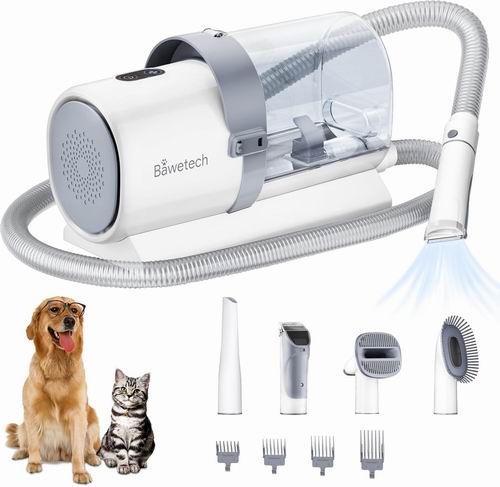  史低价！Bawetech 猫狗修剪器美容套件+低噪音毛发真空吸尘器 99.99加元（原价 149.99加元）