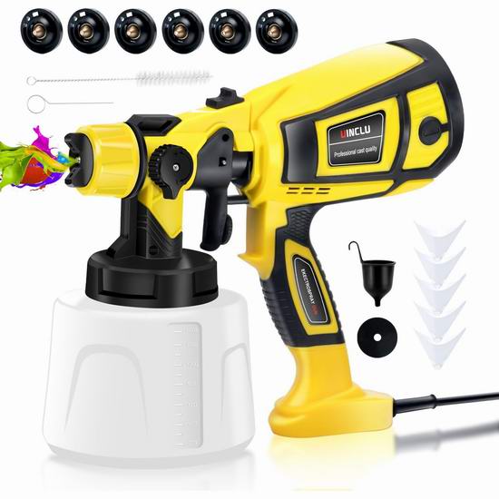  Bug速抢！超级白菜！历史新低！UINCLU 750W 1400ML 油漆喷枪2.4折 16.19加元！免税！