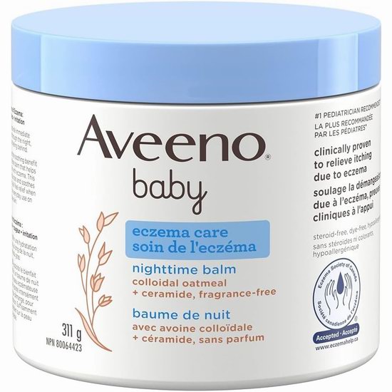  白菜价！历史新低！Aveeno 艾惟诺 天然燕麦 婴儿湿疹夜间润肤霜（311克）3.6折 9.1-11.6加元！