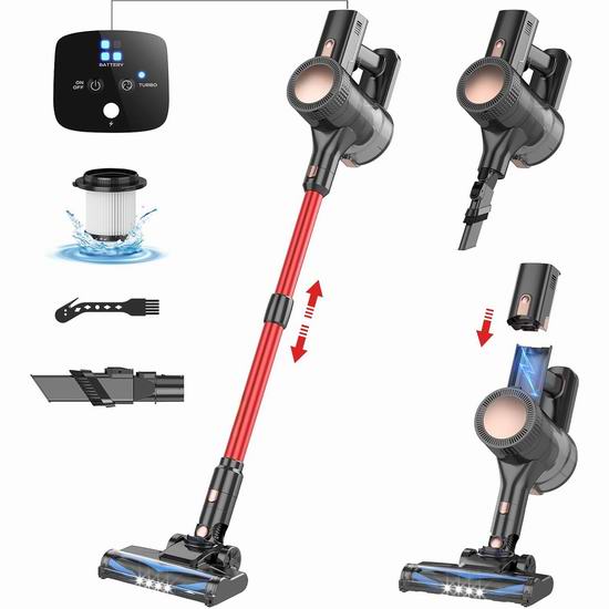  历史新低！JUTIREY 轻便自立式无绳吸尘器 75.99加元（原价 149.99加元）