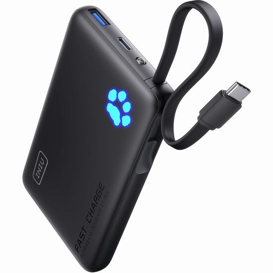  白菜价！历史新低！INIU 10000mAh 20W PD 快充 超薄移动电源/充电宝3.2折 16.19加元！