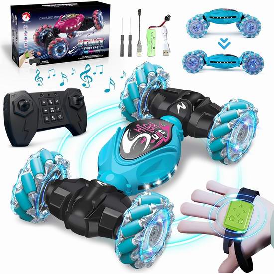  历史新低！seveclotree 声光结合 手势遥控 特技四驱玩具车4.4折 16.99加元！