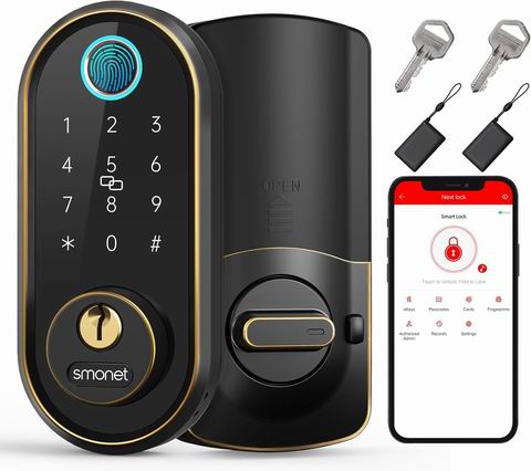  史低价！SMONET 前门智能锁 77.89加元（原价 129.99加元）